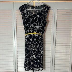 George Black and White Asymmetrical Sheath Dress